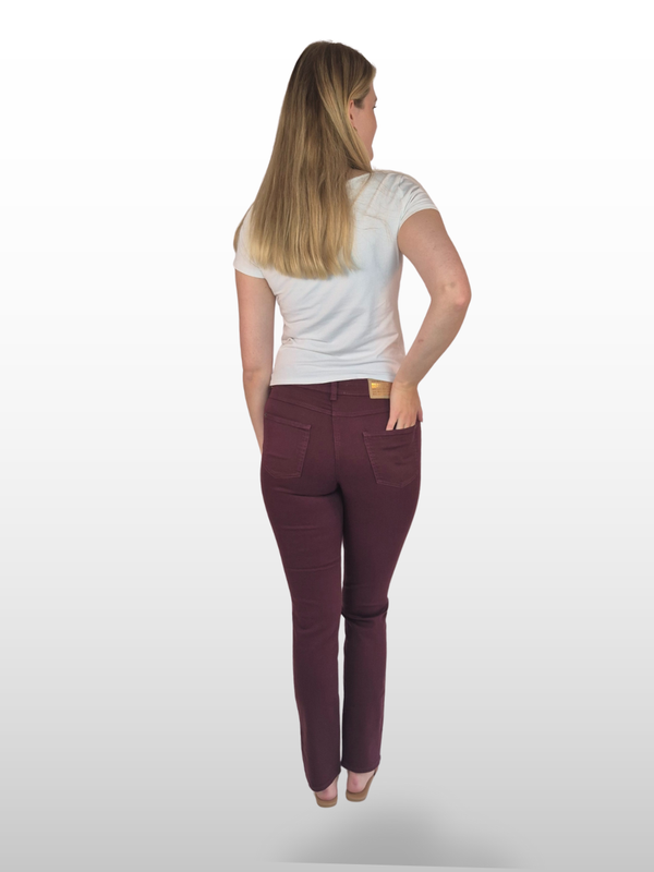 MAC MELANIE Straight Fit High Waist Bordeaux hinten