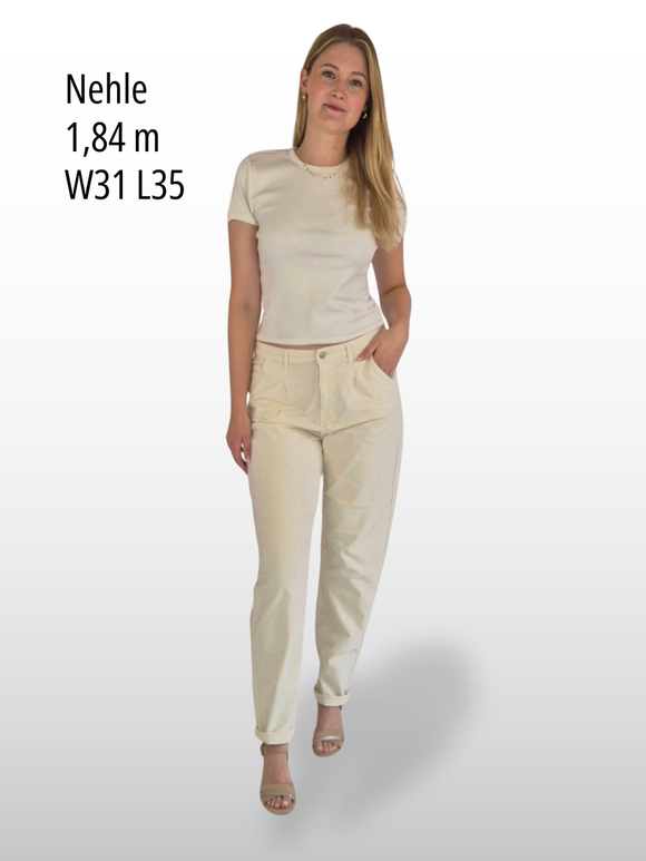 MAVI LAURA Baggy High Waist Cordhose Angora vorne