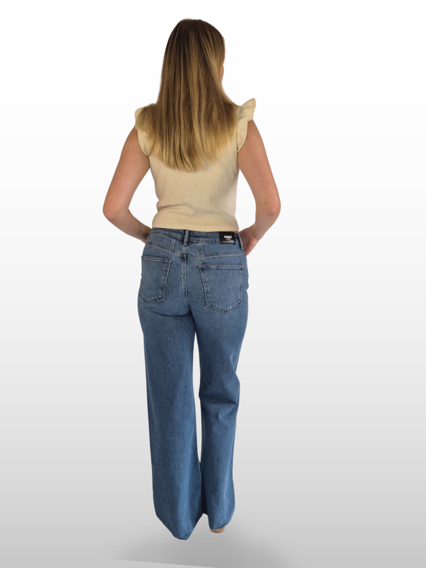 MAVI - MALIBU, High Waist, Loose Wide Leg, Light Used Brushed Denim hinten