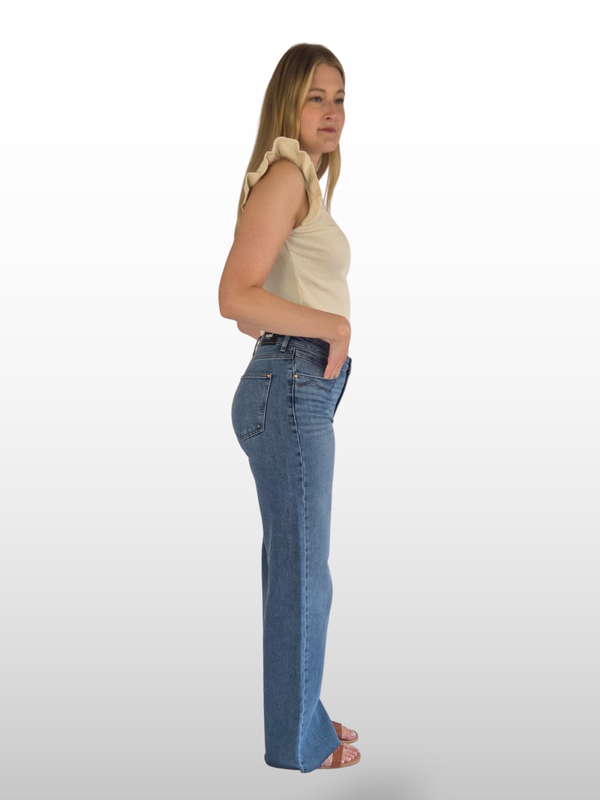 MAVI - MALIBU, High Waist, Loose Wide Leg, Light Used Brushed Denim seite