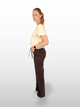 Mavi Malibu with belt chocolade colored high waist wide leg ganzkörperfoto seitlich