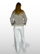 ONLY M Stoffhose mit elastischen Gummizug Straight Leg High Waist hinten