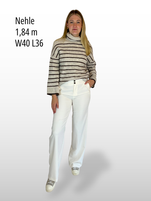 ONLY M Stoffhose mit elastischen Gummizug Straight Leg High Waist vorne