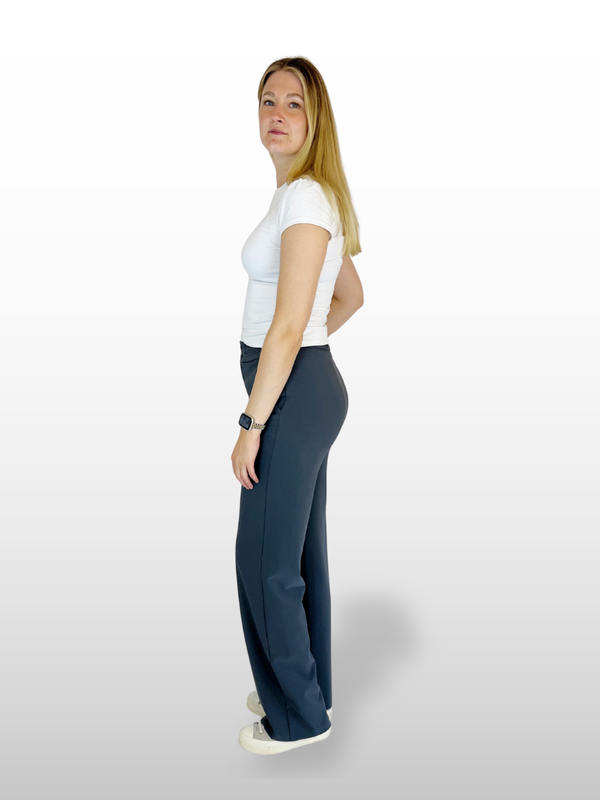 ONLY M Stoffhose mit Knoepfen grey seite