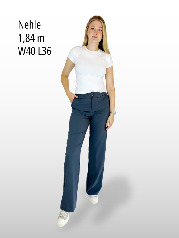 ONLY M Stoffhose mit Knoepfen grey vorne