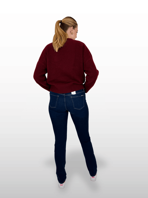 cross jeans ana P 489-272 mid waist slim fit deep blue ganzkörper hinten
