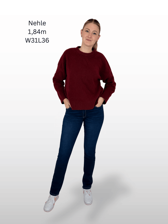 cross jeans ana P 489-272 mid waist slim fit deep blue ganzkörper vorne