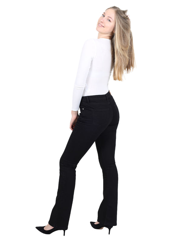 Bogilvy - Bootcut - Mid Waist - Black - SMARTLY - Länge 34 - L34 - Länge 36 - L36 - seite - Ganzkörper - Seitansicht