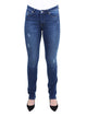 Bogilvy - Slim Fit - Mid Waist - Mid Blue Used - GROOVY - Länge 34 - L34 - Länge 36 - L36 - Länge 38 - L38 - vorne - Detailansicht