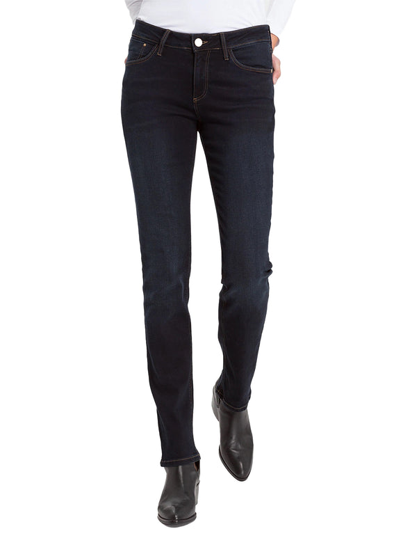 CROSS JEANS - ROSE Jeans, Straight Fit, Blue Black Used, High Waist, länge 30 L30 - Länge 32 - L32 - Länge 34 - L34 - Länge 36 - L36 -vorne - Beine - Vorderansicht