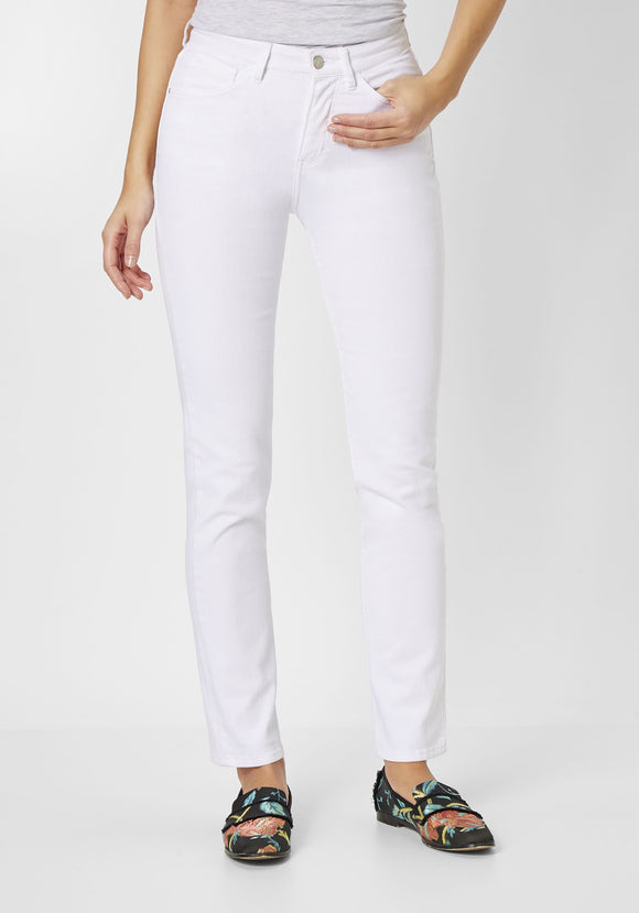 PADDOCK'S - PAT, Slim Fit, White, High Waist, Länge 34 - L34 - Länge 36 - L36  - vorne - Beine - Vorderansicht