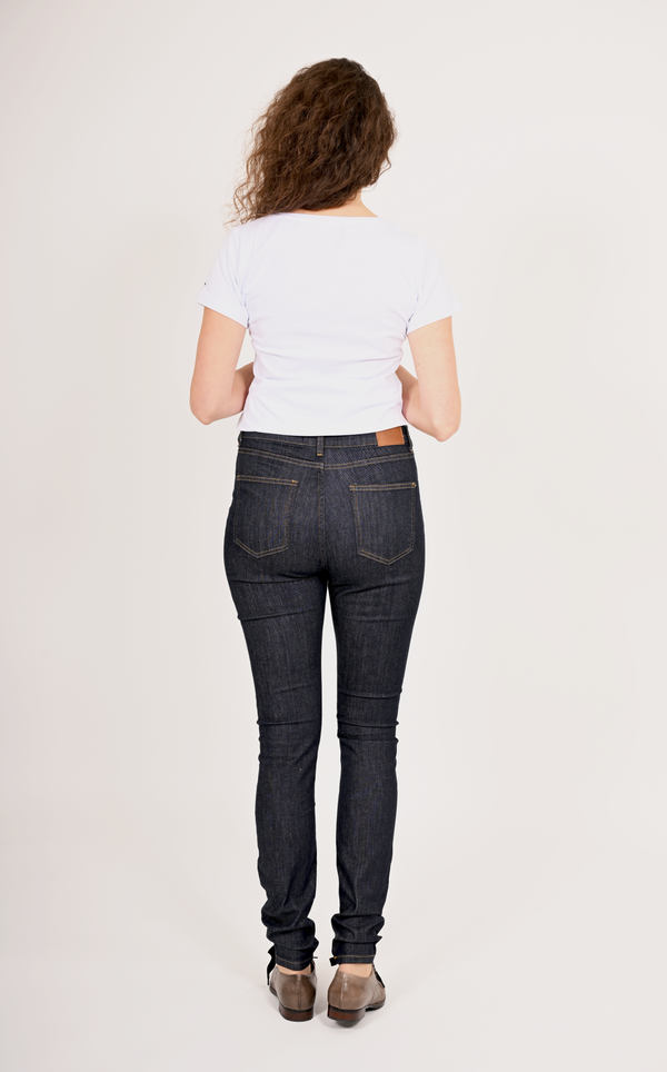 Bogilvy - Skinny Fit - High Waist - Dark Blue - Narly - Länge 34 - L34 - Länge 36 - L36 - Länge 38 - L38 - hinten - Ganzkörper - Rückansicht