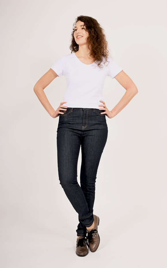 Bogilvy - Skinny Fit - High Waist - Dark Blue - Narly - Länge 34 - L34 - Länge 36 - L36 - Länge 38 - L38 - vorne - Ganzkörper - Vorderansicht