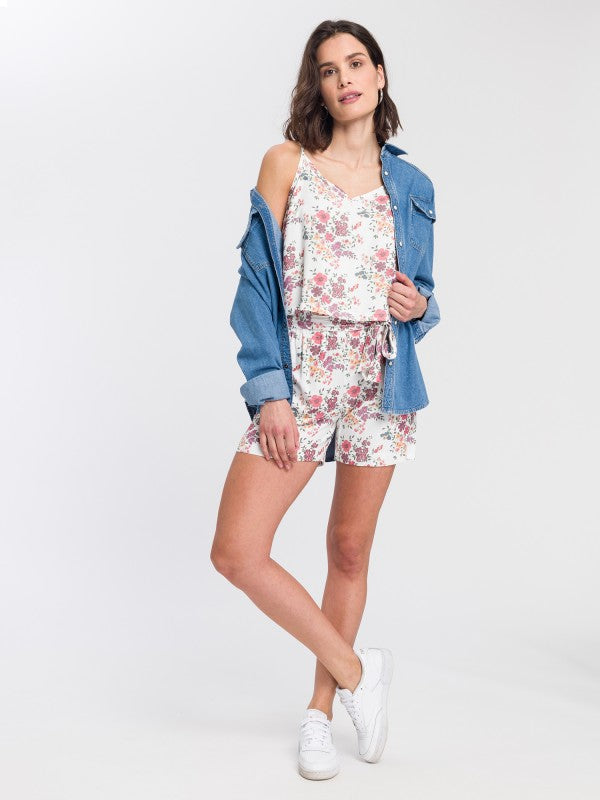 CROSS JEANS - Shorts, ECRU, Print, vorne, Ganzkörper