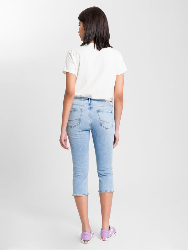CROSS JEANS - AMBER, Skinny Caprihose, Light Blue Used , A 548-019,  Hinten, Ganzkörper
