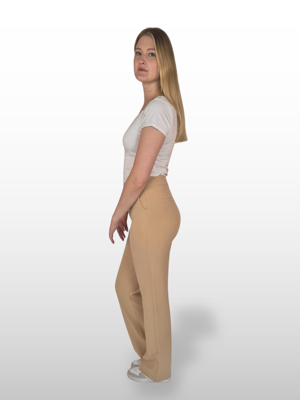 BGLVY - Damenanzughose, Straight Leg, High Waist, Beige seite