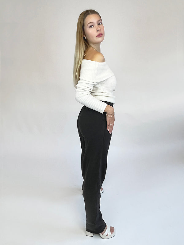 BOGILVY - Anzughose für die kälteren Tage, Straight Fit, High Waist, Anthrazit seite