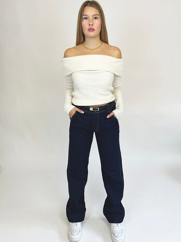 BOGILVY - PAULA, Straight Fit, High Waist, Deep Blue vorne1