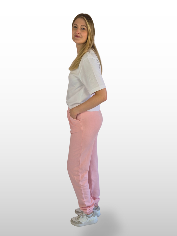 BOGILVY - STELLA, Straight Fit, Sweatpants, Mid Rise, Powder Pink seite