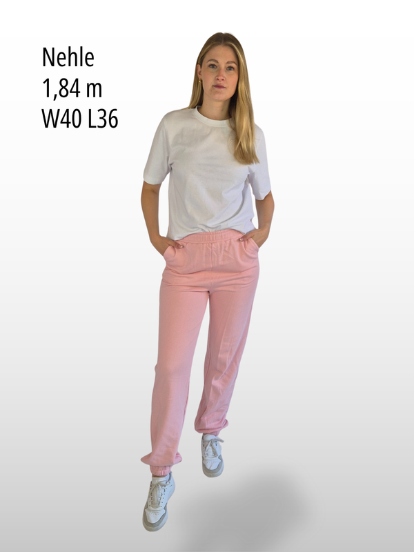 BOGILVY - STELLA, Straight Fit, Sweatpants, Mid Rise, Powder Pink vorne