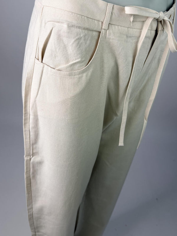 Bogilvy-JULIE-Damenleinen sommerhose-lang-beige-front-total