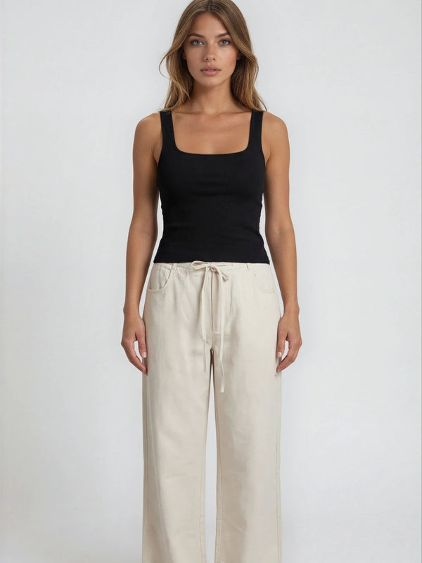 Bogilvy-JULIE-Damenleinen sommerhose-lang-beige-front