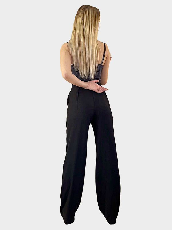 Bogilvy - MAGGY Palazzo, Sommerhose, High-Waist, Black hinten