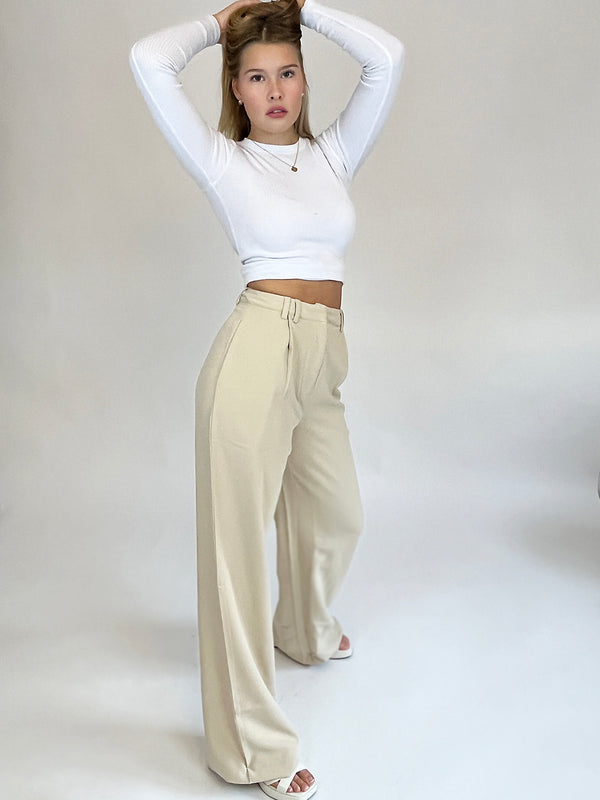 Bogilvy - PORTA, Wide-Leg, High-Waist, Beige seite