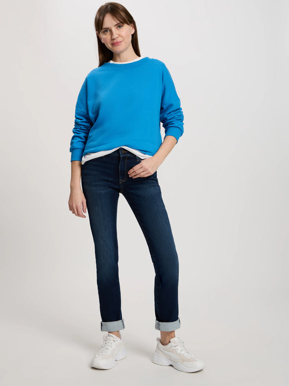 CROSS JEANS - ANYA Soft Flex Jeans, Slim Fit, Mid-Waist, Dark Blue vorne