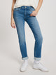 CROSS JEANS - ANYA Soft Flex Jeans, Slim Fit, Mid-Waist, Mid Blue vorne nah