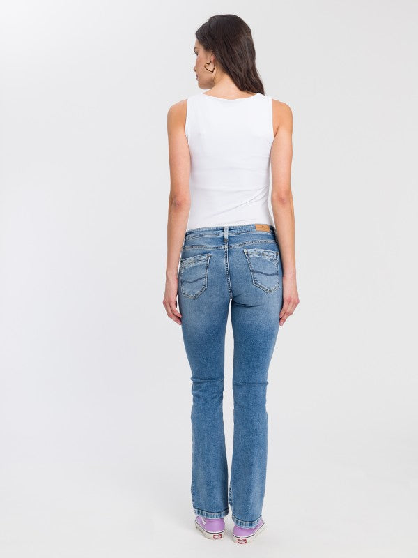 CROSS JEANS - LAUREN Jeans, Bootcut,  Mid-Waist, Mid Blue hinten
