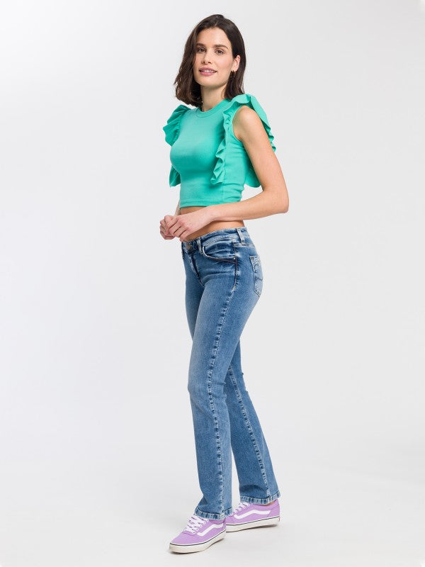 CROSS JEANS - LAUREN Jeans, Bootcut,  Mid-Waist, Mid Blue seite