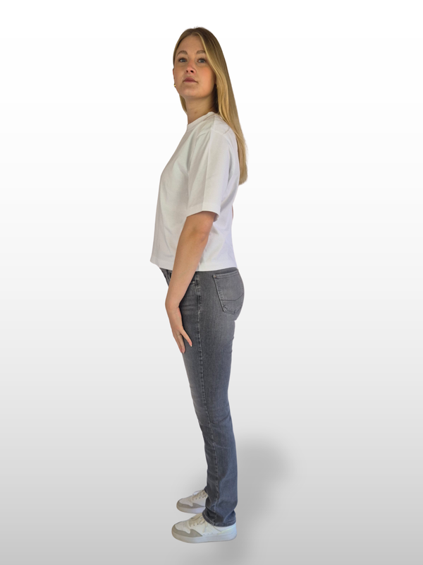 CROSS JEANS - ROSE Jeans, Straight Fit, Mid-Waist, Grey Used seite