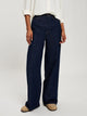 CROSS JEANS - Wide Leg, Damen Jeans, Flare Fit, Mid Waist, Dark Blue vorne