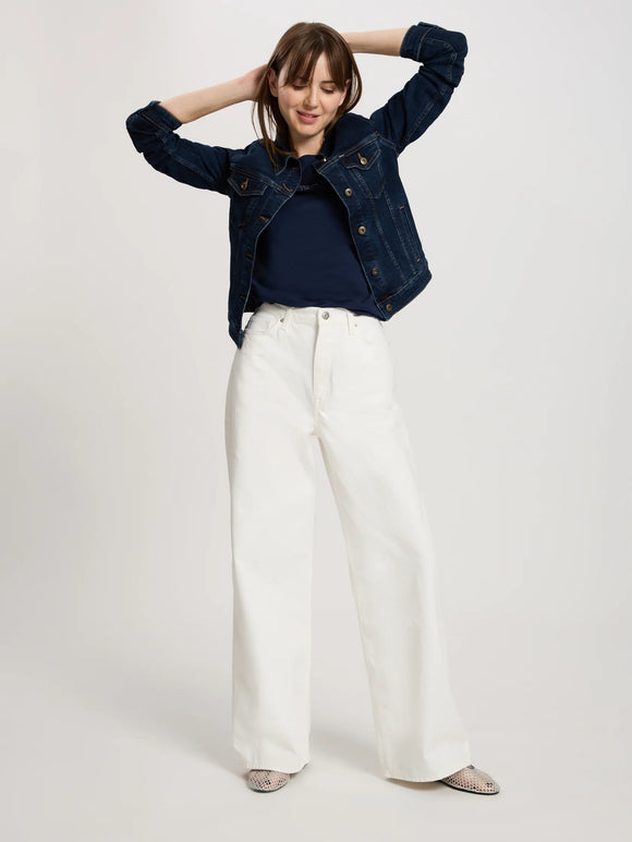 CROSS JEANS - Wide Leg, Damen Jeans, Flare Fit, Mid Waist, weiß vorne