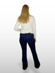 CrossJeans-Flared Fit-High Rise-P 433-028-Dunkelblau-Ganzkörperbild-hinten
