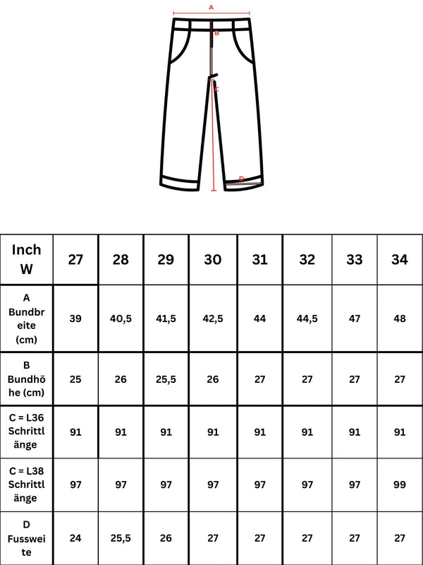 Größentabelle zu Ibiza with Stripes