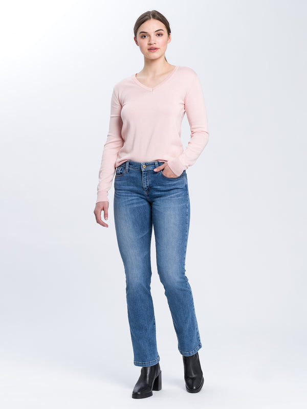 CROSS JEANS - LAUREN Jeans, Bootcut, Blue, H 485-017, Ganzkörperansicht, vorne