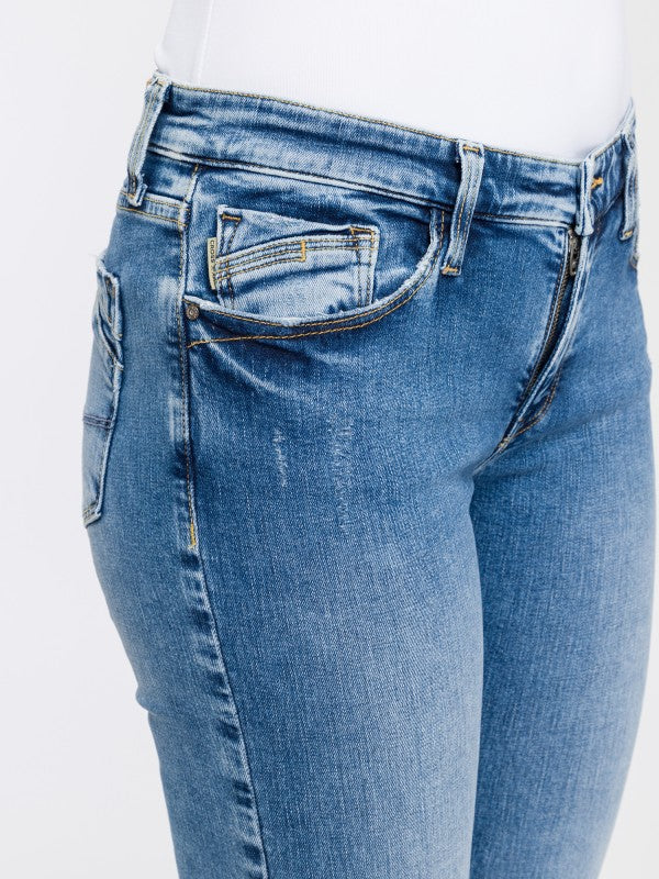 CROSS JEANS - LAUREN Jeans, Bootcut, Light Mid Blue, Details, 5-Pocket