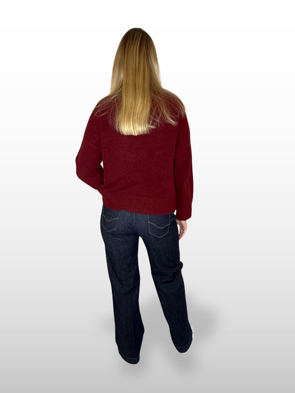 MAC-Authentic Stretch Denim-Palazzo-Damen Jeans- Dark Rinsed-Fashion Rinsed Länge 36 Ganzkörperbild-hinten