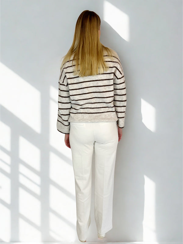 MAC Chiara Smart, Straight Fit, High-Waist, Vintage White_Ganzkörperild_hinten