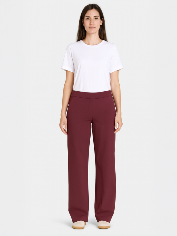 MAC - Chiara, Crepe Float, Straight Fit, High-Waist, Bordeaux vorne