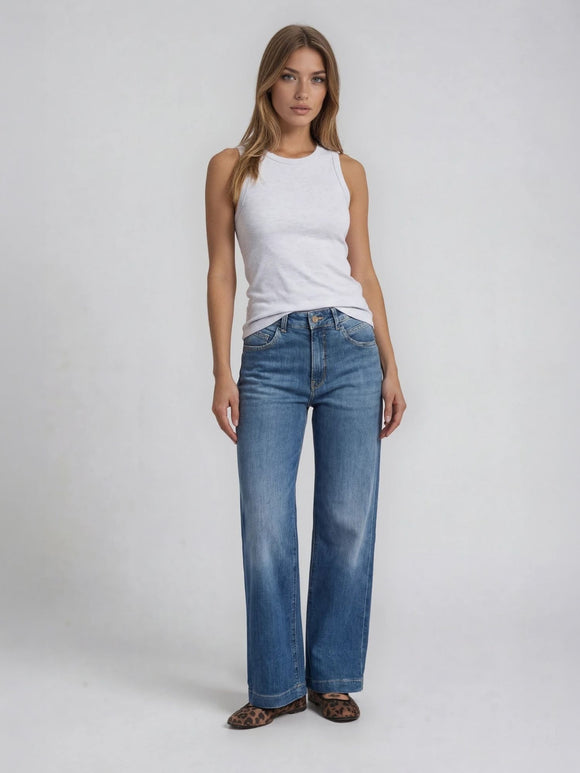 MAC JEANS - RICH PALAZZO, Light weight denim