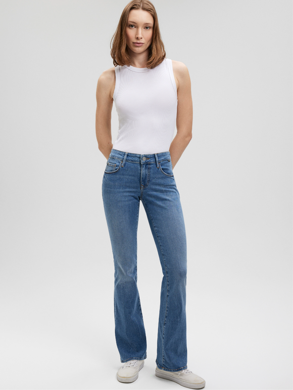 MAVI - Bella, Mid-Waist, Slim Bootcut, Dark Brushed STR vorne