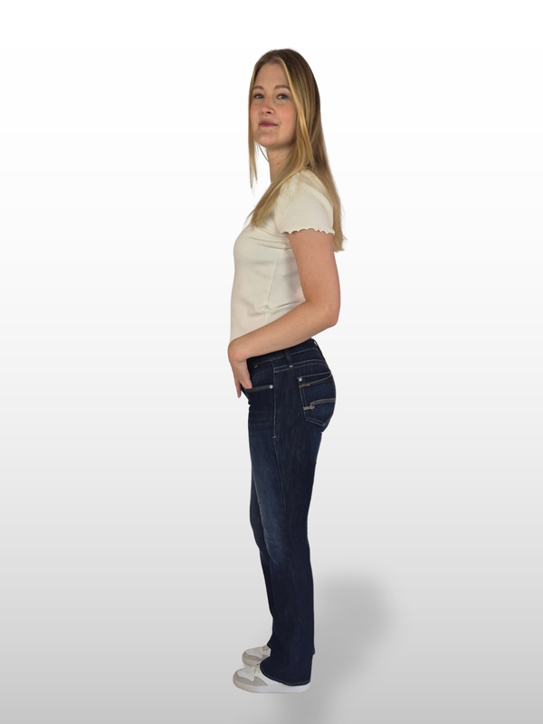 MAVI - Bella, Mid-Waist, Slim Bootcut, Rinse Miami Str seitlich