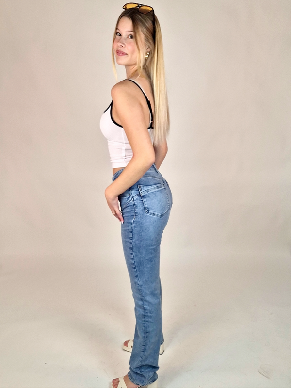 MAVI - KENDRA, Straight Fit, High-Waist, Lt. Brushed Glam seitlich