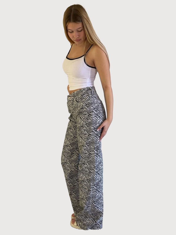 MAVI - MALIBU, High Waist, Loose Wide Leg, Zebra Denim seite