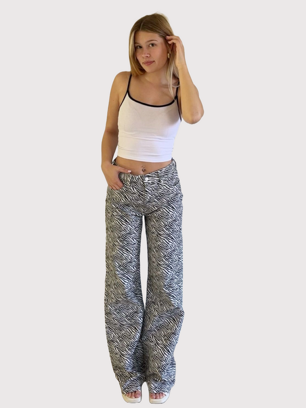 MAVI - MALIBU, High Waist, Loose Wide Leg, Zebra Denim vorne