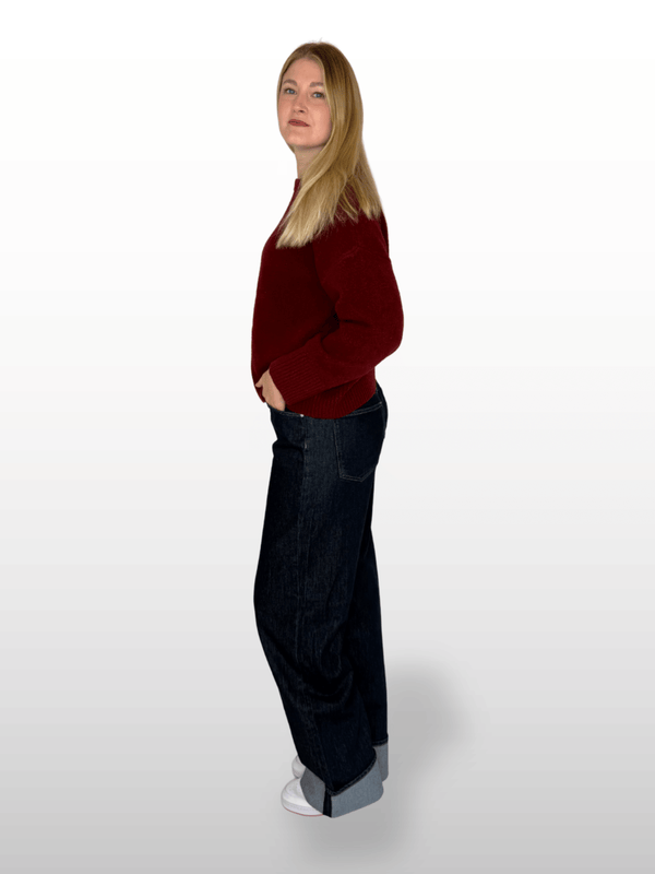 MAVI - Sandra, High Waist, Cluffed Wide Leg, Rinse Denim seitlich