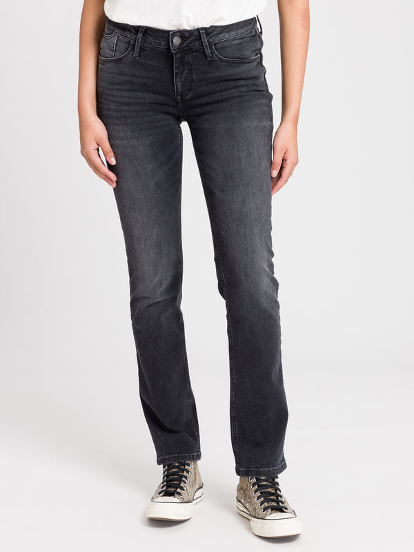 CROSS JEANS - ROSE Jeans, Straight Fit, Black, Vorne, Unterkörper